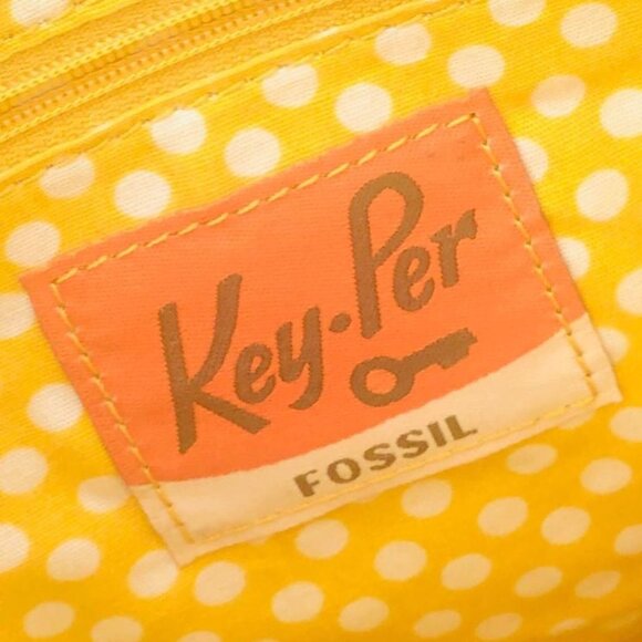 ✨ LIKE NEW Fossil Key-Per Top Zip Coated Canvas Crossbody Bag ✨ - Picture 4 of 8